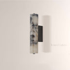 MarbleGlow Cylindrical Marble Wall Sconce