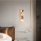 MarbleGlow Cylindrical Marble Wall Sconce
