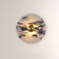 MarbleGlow Disc Marble Brass Sconce