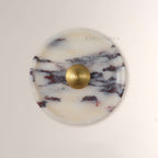 MarbleGlow Disc Marble Brass Sconce