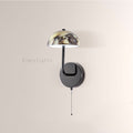 MarbleGlow Dome-Shade Curved Arm Wall Sconce