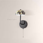 MarbleGlow Dome-Shade Curved Arm Wall Sconce