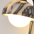 MarbleGlow Dome-Shade Globe Accent Wall Sconce