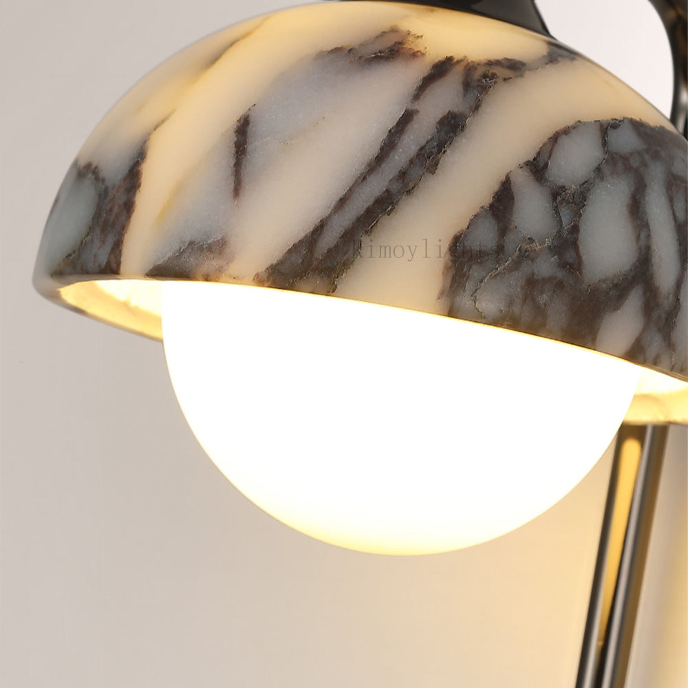 MarbleGlow Dome-Shade Globe Accent Wall Sconce