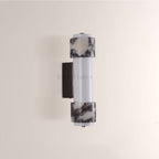MarbleGlow Dual-Marble Cylinder Wall Sconce