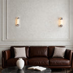 MarbleGlow Dual-Marble Cylinder Wall Sconce