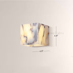 MarbleGlow Geometric Cube Marble Wall Sconce