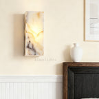 MarbleGlow Geometric Cube Marble Wall Sconce
