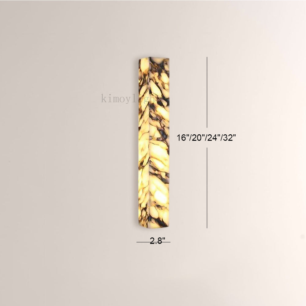 MarbleGlow Herringbone-Marble Vertical Wall Sconce