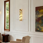 MarbleGlow Herringbone-Marble Vertical Wall Sconce