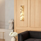 MarbleGlow Herringbone-Marble Vertical Wall Sconce