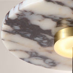 MarbleGlow Linear-Mount Disc Marble Wall Sconce