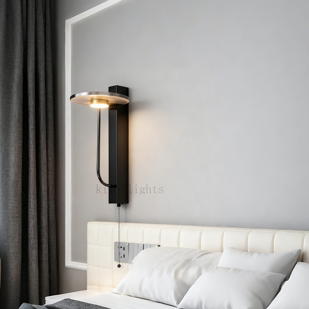 MarbleGlow Linear-Mount Disc Marble Wall Sconce