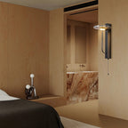 MarbleGlow Linear-Mount Disc Marble Wall Sconce