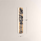 MarbleGlow Linear Slab Marble Wall Sconce