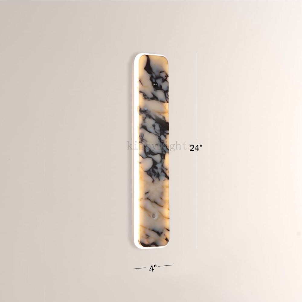 MarbleGlow Linear Slab Marble Wall Sconce