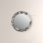 MarbleGlow Marble-Rim Mirror Sconce