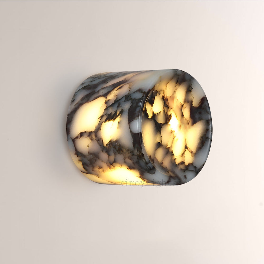MarbleGlow Organic-Form Marble Wall Sconce