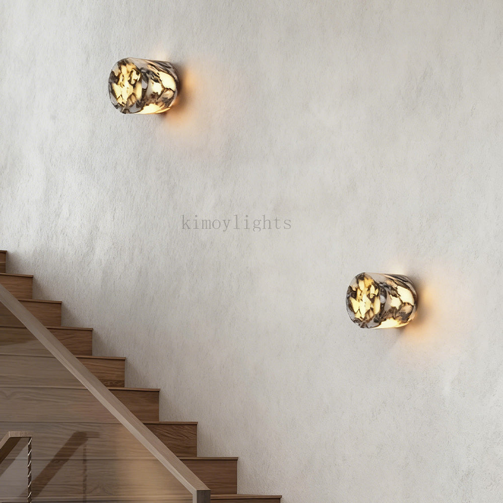 MarbleGlow Organic-Form Marble Wall Sconce