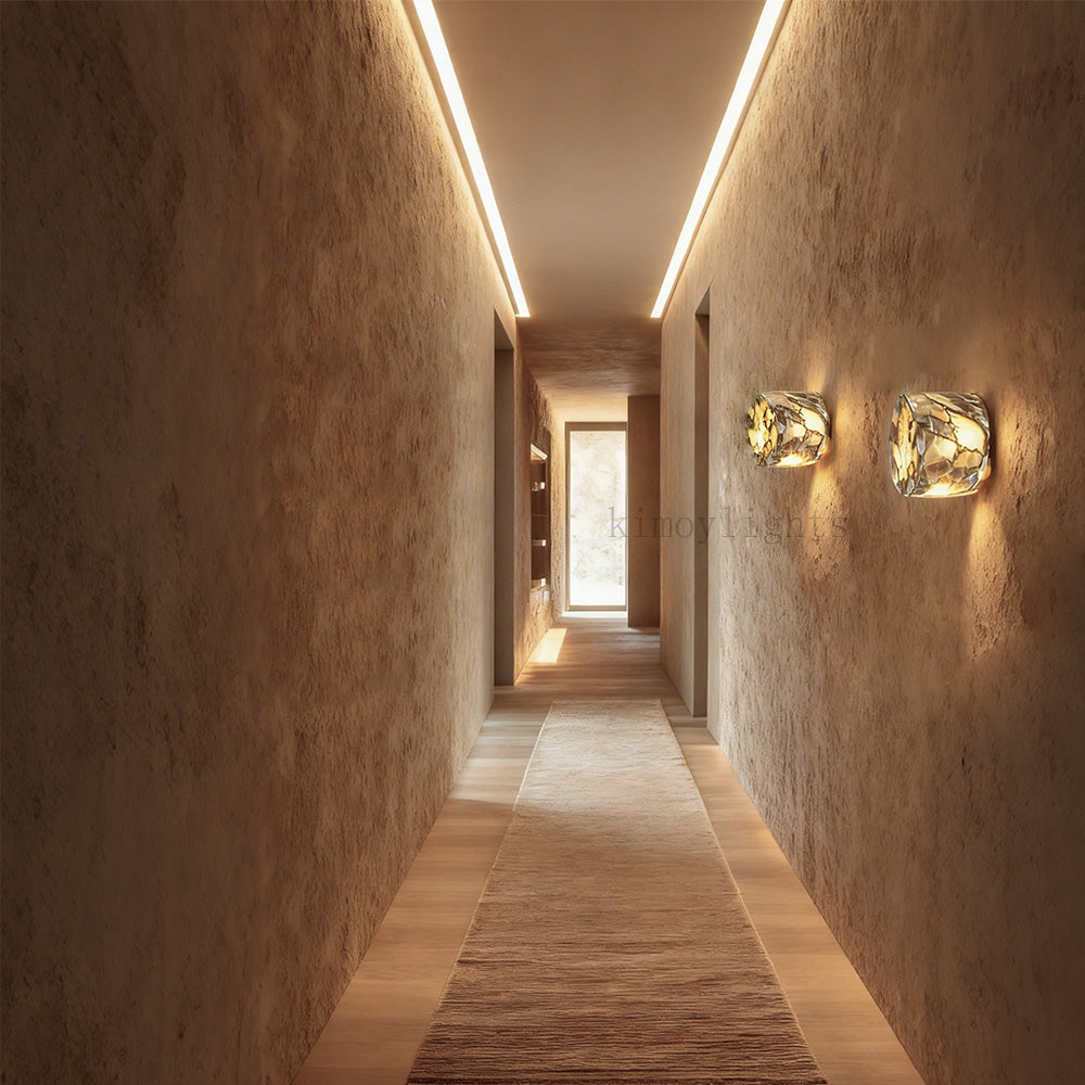 MarbleGlow Organic-Form Marble Wall Sconce