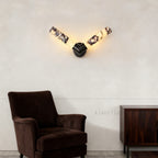 MarbleGlow V-Shaped Dual Cylinder Marble Wall Sconce