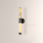 MarbleGlow Vertical Cylinder Marble Wall Sconce