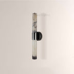 MarbleGlow Vertical Cylinder Marble Wall Sconce