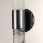MarbleGlow Vertical Cylinder Marble Wall Sconce