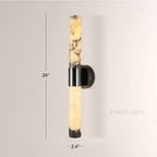 MarbleGlow Vertical Cylinder Marble Wall Sconce