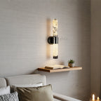 MarbleGlow Vertical Cylinder Marble Wall Sconce