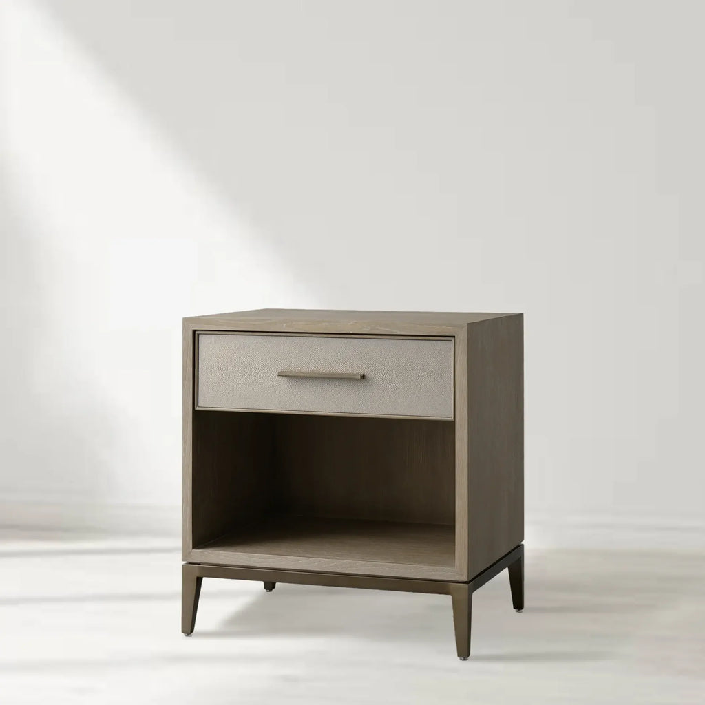 Marlow Shagreen Embossed Nightstand