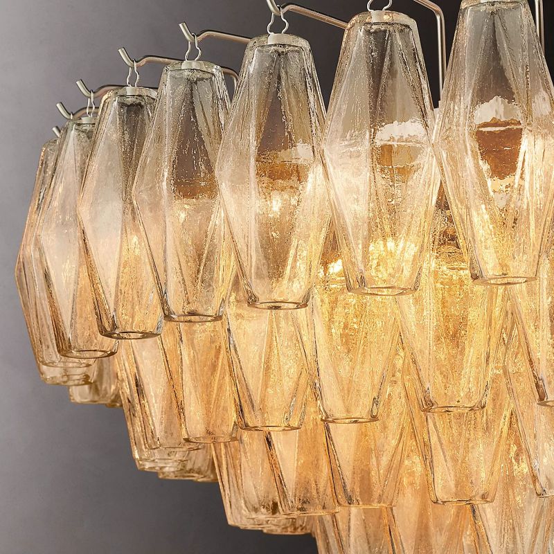 Merry Clear Glass Tiered Round Chandelier 37"