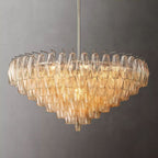 Merry Clear Glass Tiered Round Chandelier 37"
