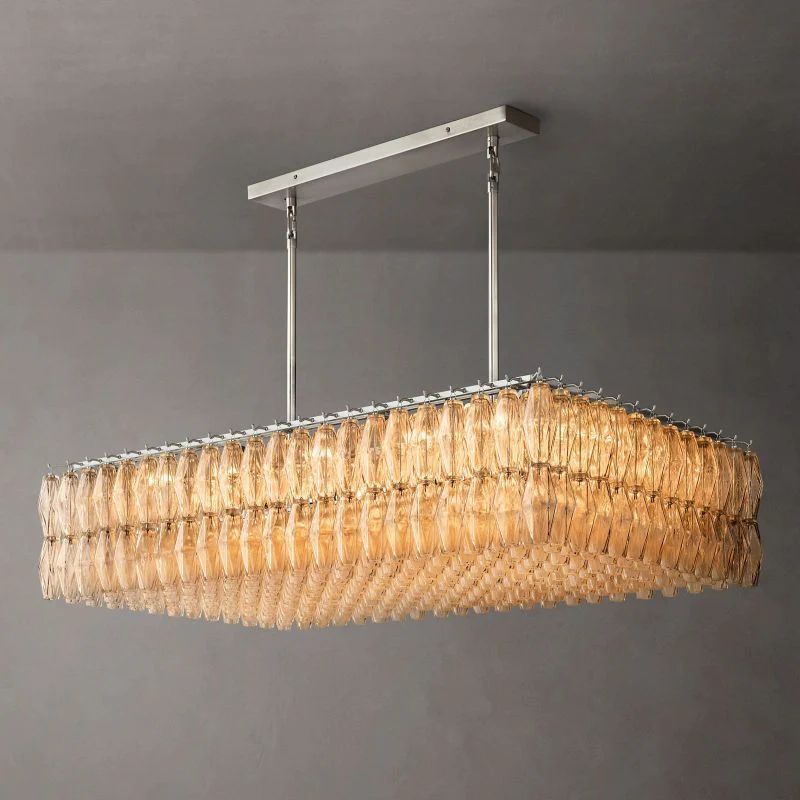 Merry Glass Rectangular Chandelier 54"