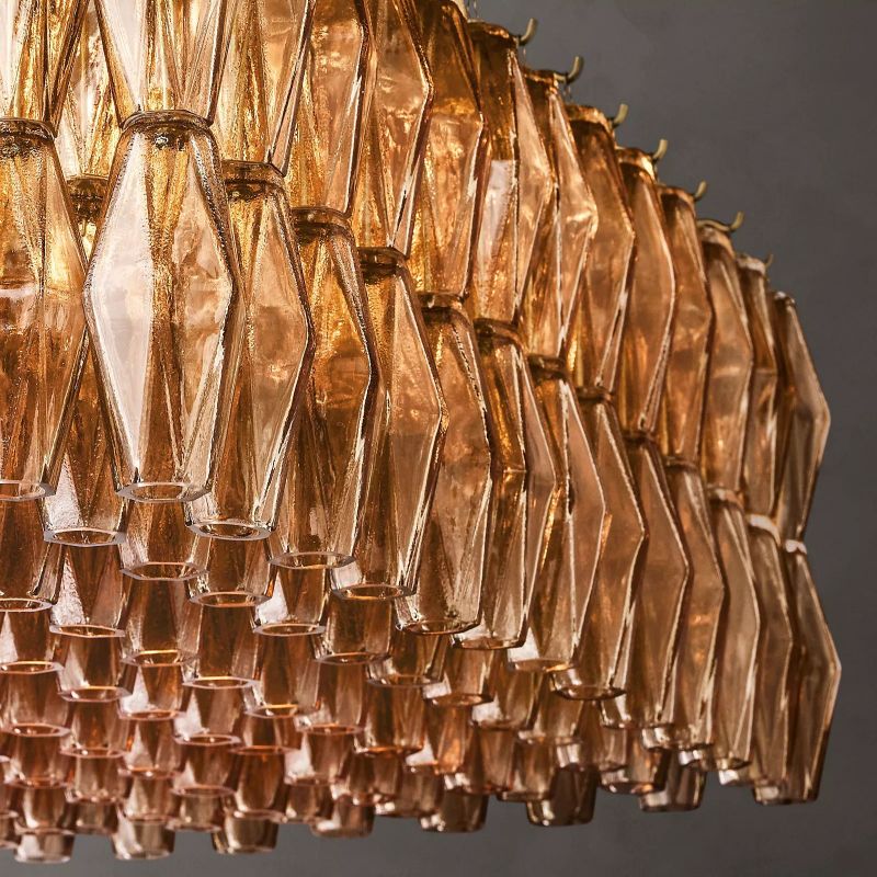 Merry Smoke Glass Rectangular Chandelier 74''