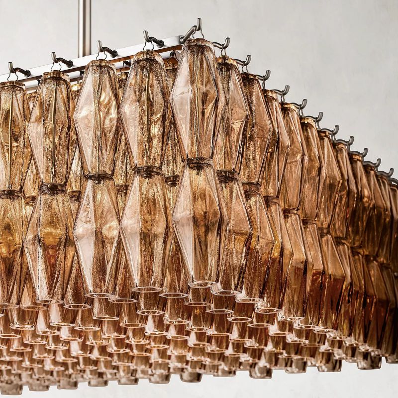Merry Smoke Glass Rectangular Chandelier 74''