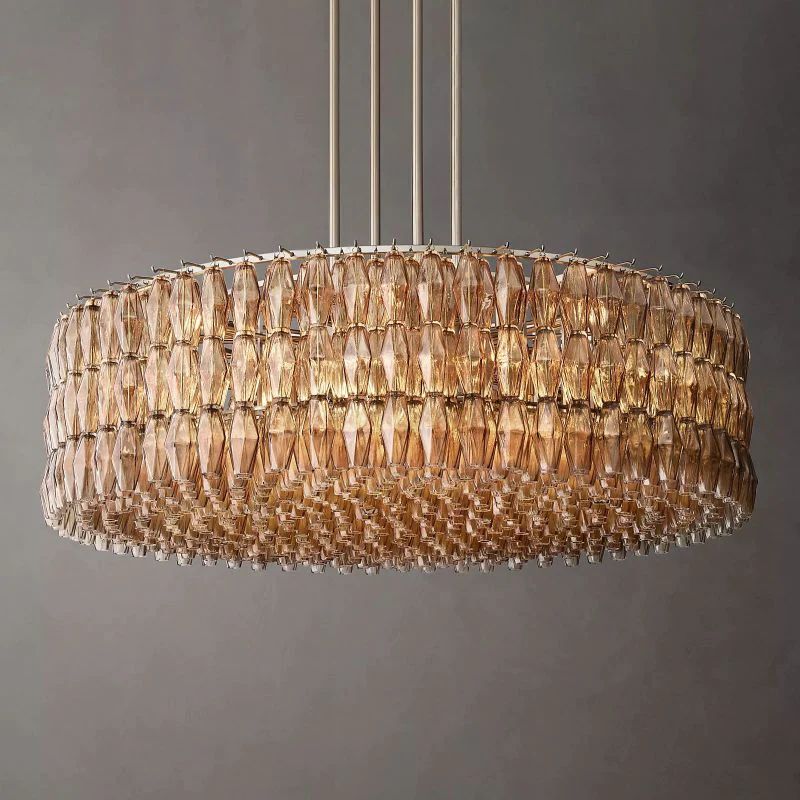 Merry Smoke Glass Round Chandelier 62''