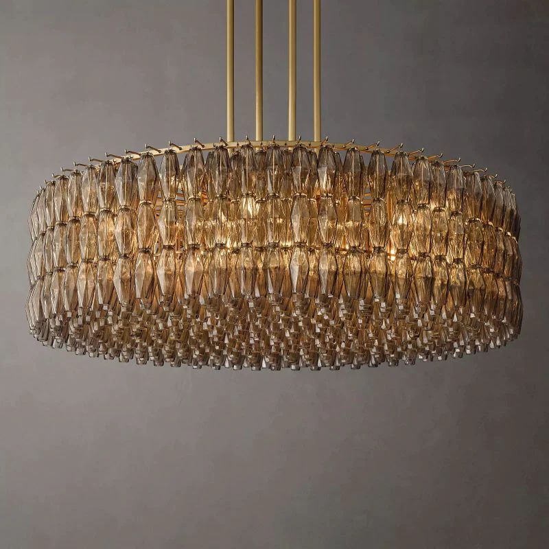 Merry Smoke Glass Round Chandelier 62''