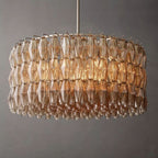 Merry Smoke Glass Round Chandelier 37''