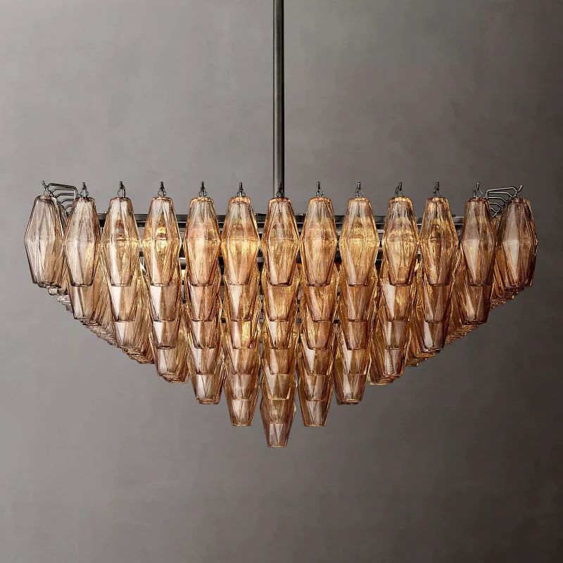 Merry Smoke Glass Square Chandelier 32''
