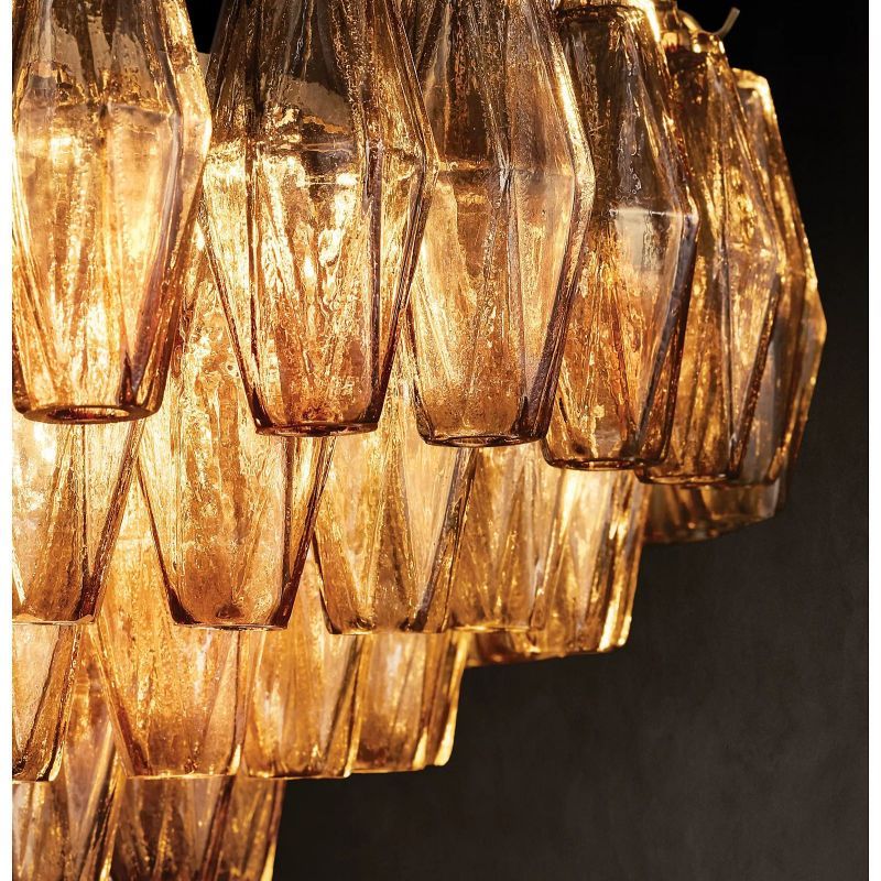 Merry Smoke Glass Square Chandelier 32''