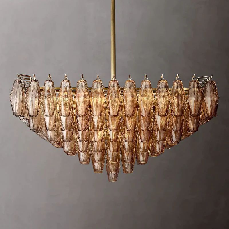 Merry Smoke Glass Square Chandelier 32''