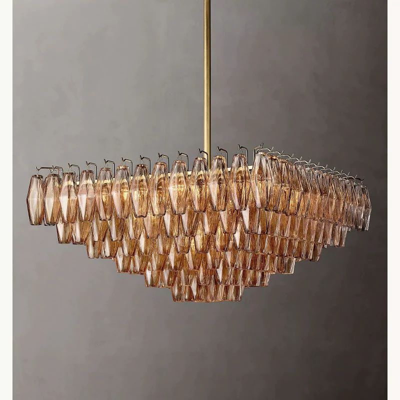 Merry Smoke Glass Square Chandelier 32''