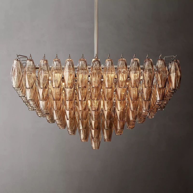 Merry Smoke Glass Square Chandelier 32''