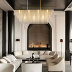Chan Clear Rectangle Chandelier 77"