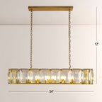 Kiko Crystal Rectangular Chandelier 54"