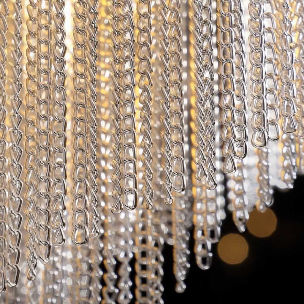 Modern Aluminum Chain Tassel Flushmount