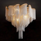 Modern Aluminum Chain Tassel Flushmount
