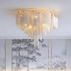 Modern Aluminum Chain Tassel Flushmount