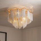 Modern Aluminum Chain Tassel Flushmount